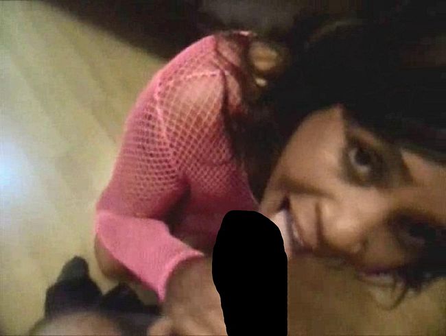 Ebony Krystal suc**ng white cock