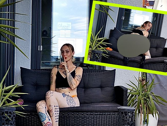 Überschreite ich JETZT eine GRENZE?! Meine gierige fo**E auf dem Balkon gestopft