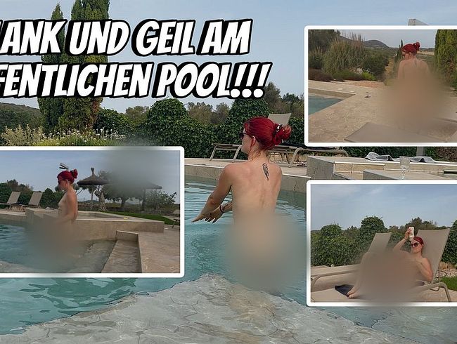 Nackt am öffentlichen Pool in Mallorca – ana*plug tief im ars** & fo**e dreckig aufgerissen