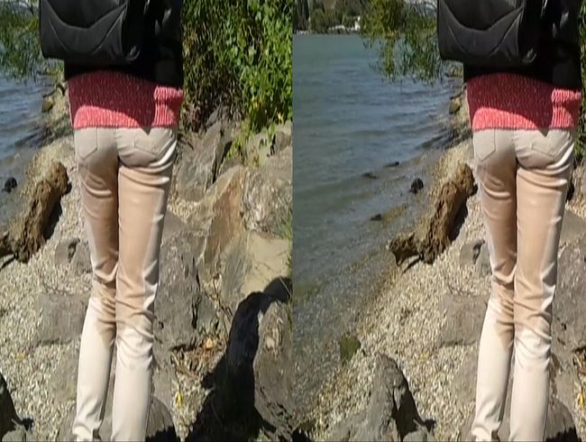 Meine Frau am Donauinsel in 3D